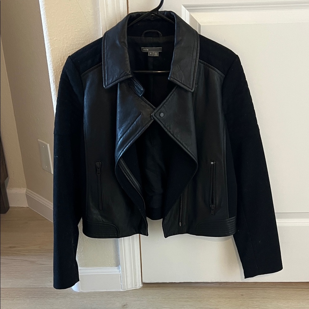 Vince Black Leather Women's Jacket